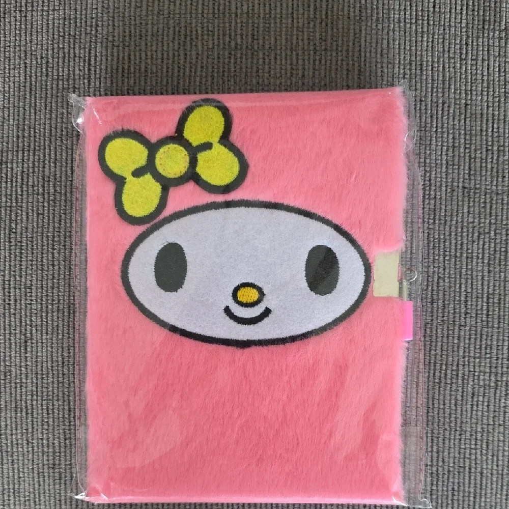 My Melody And Pompompurin Set Of Fuzzy Diaries, 64 Pages Each, New.